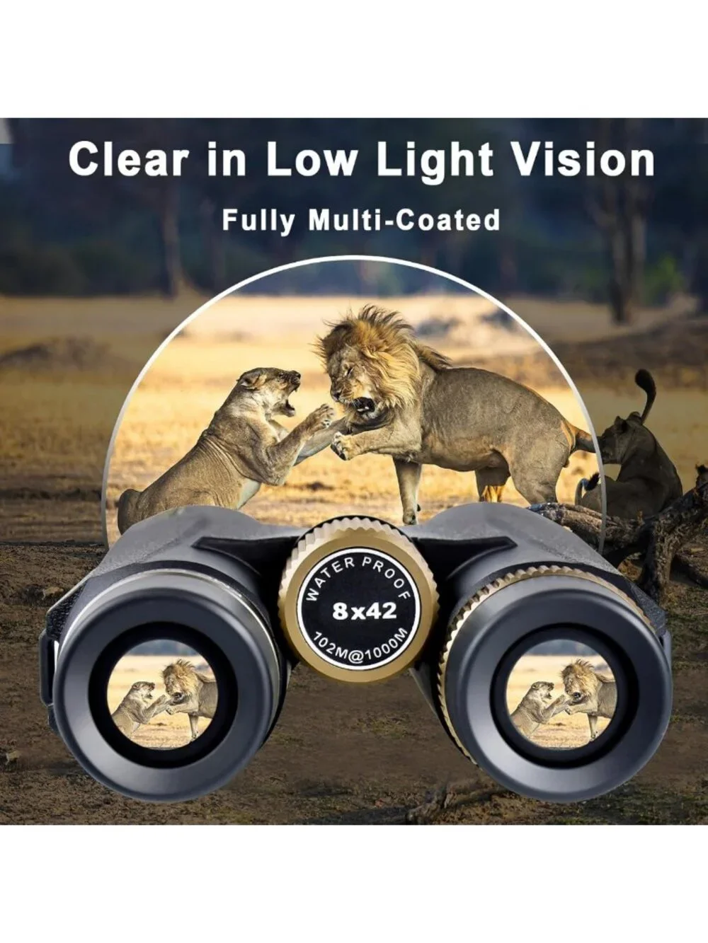 High-Powered 8x42 HD Binoculars with Phone Adapter & Tripod - Waterproof
